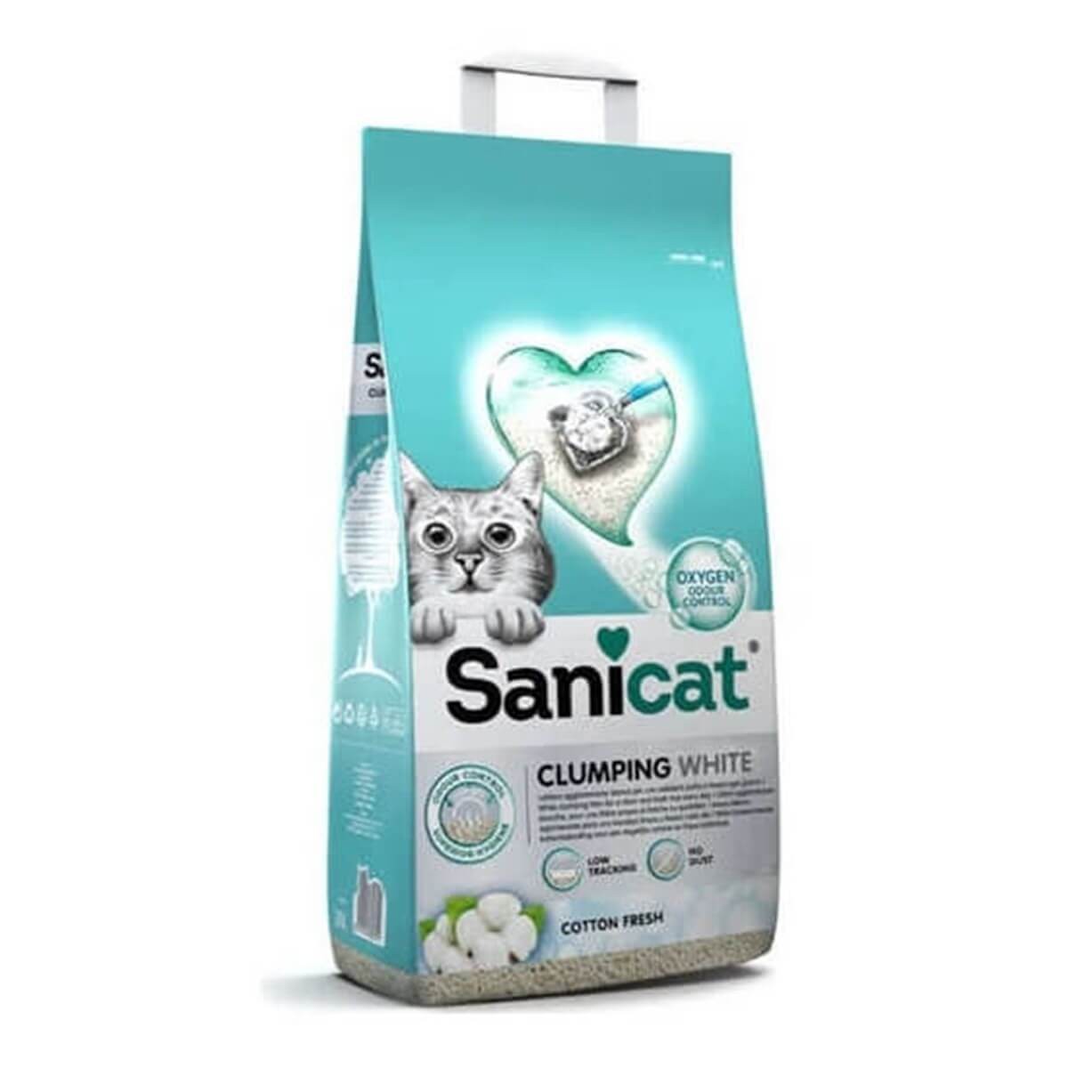 Sanicat Clumping White Koton Ferahlığı Kedi Kumu 10lt