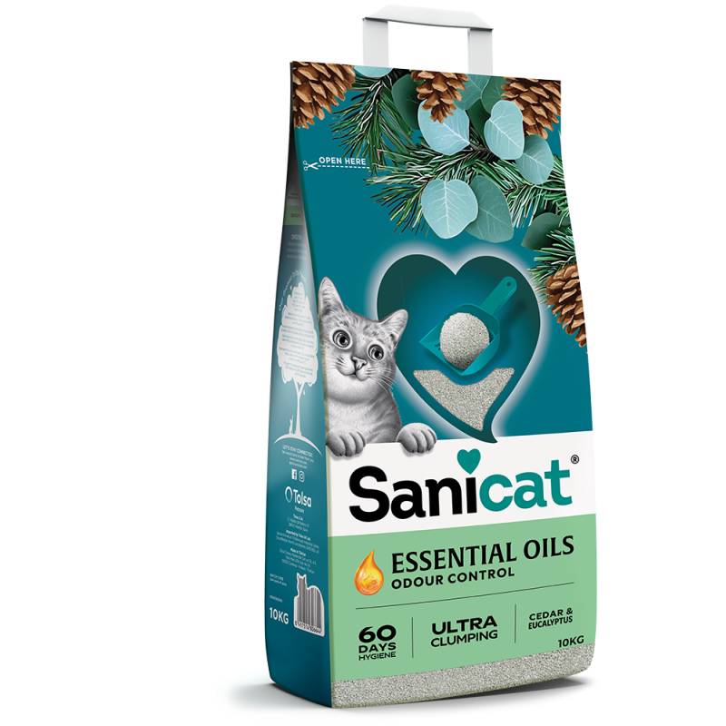 Sanicat Essential Oils Sedir Ve Okaliptus Kokulu Kedi Kumu 10lt