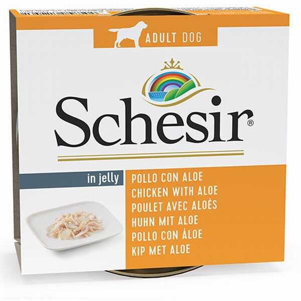 Schesir Jelly Tavuk Fileto Ve Aloe Vera Jöle İçinde Yetişkin Köpek Konservesi 150g