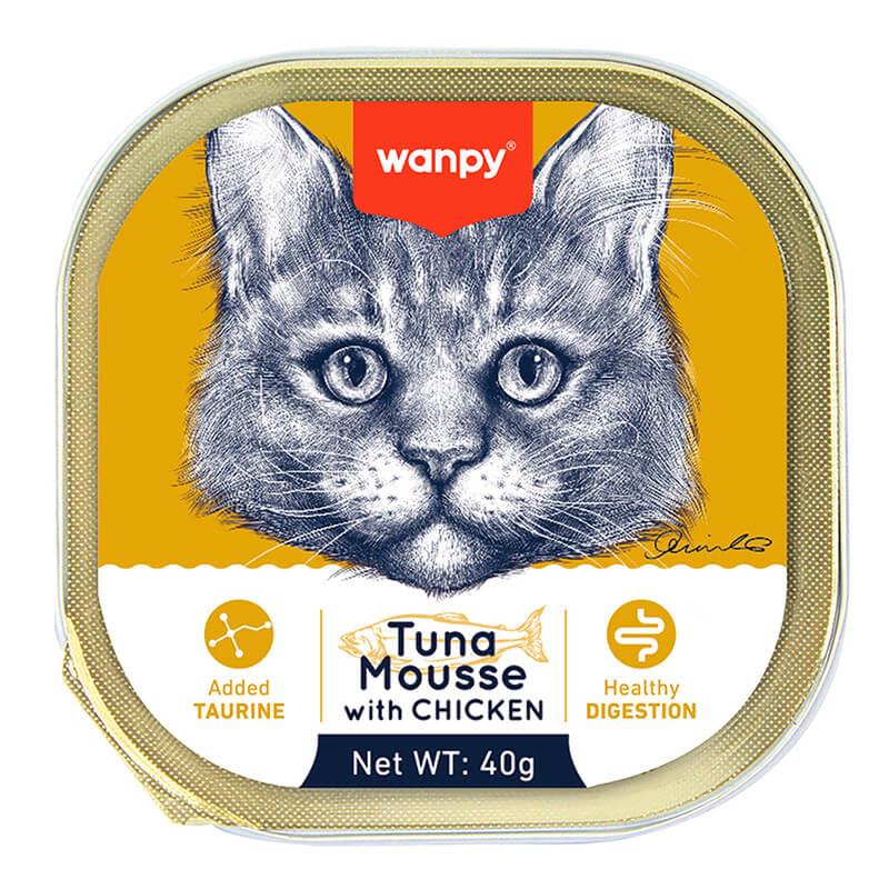 Wanpy Ton Balıklı Tavuklu Alutray Kedi Yaş Mama 40 Gr