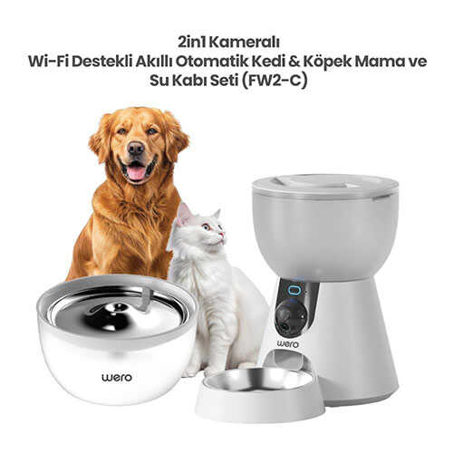 Wero 2 İn 1 Kameralı Kedi Köpek Mama Kabı